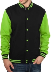 Urban Classics TB207 2-Tone College Sweat Jacket Bk/Gr M