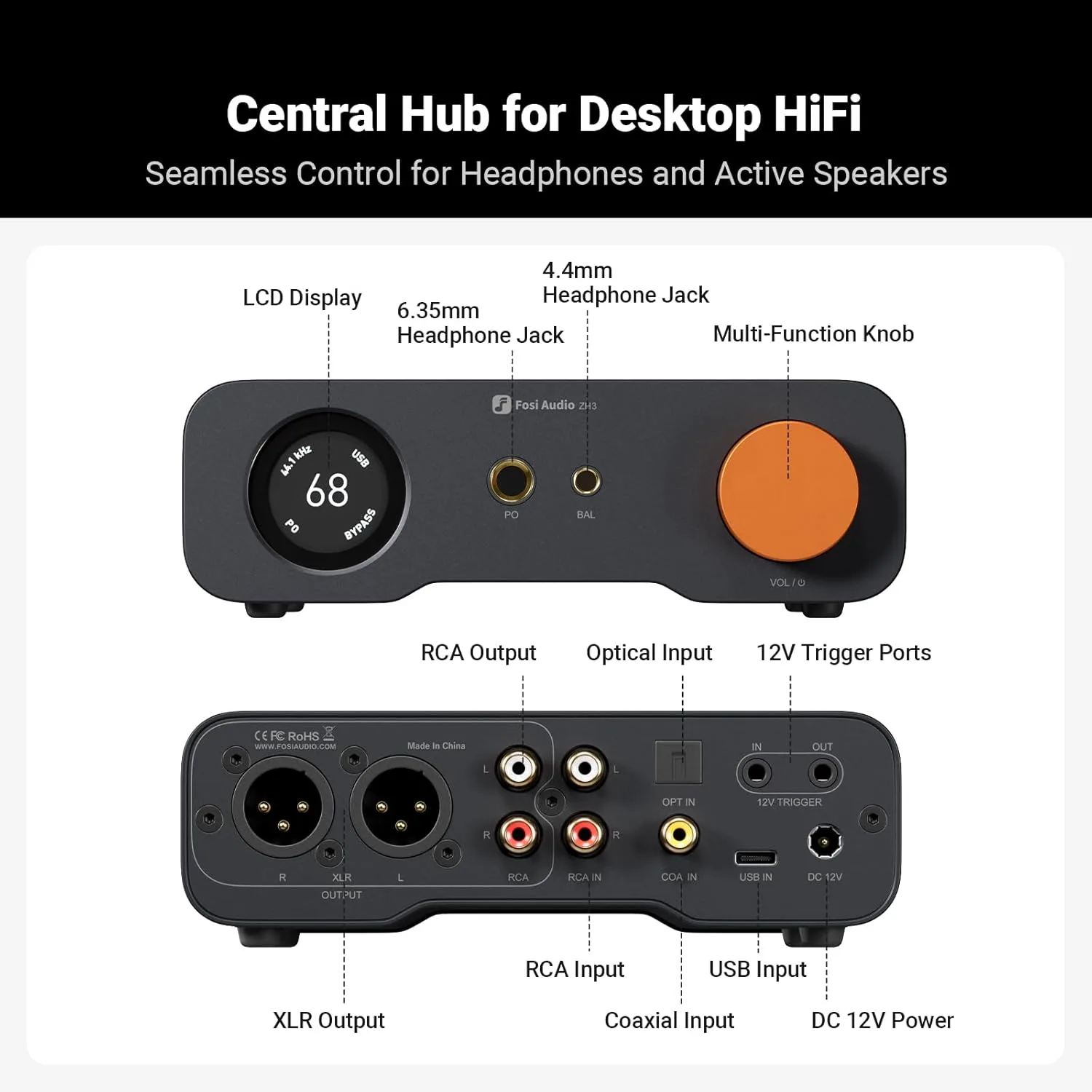 Fosi Audio ZH3 DAC Headphone Amp
