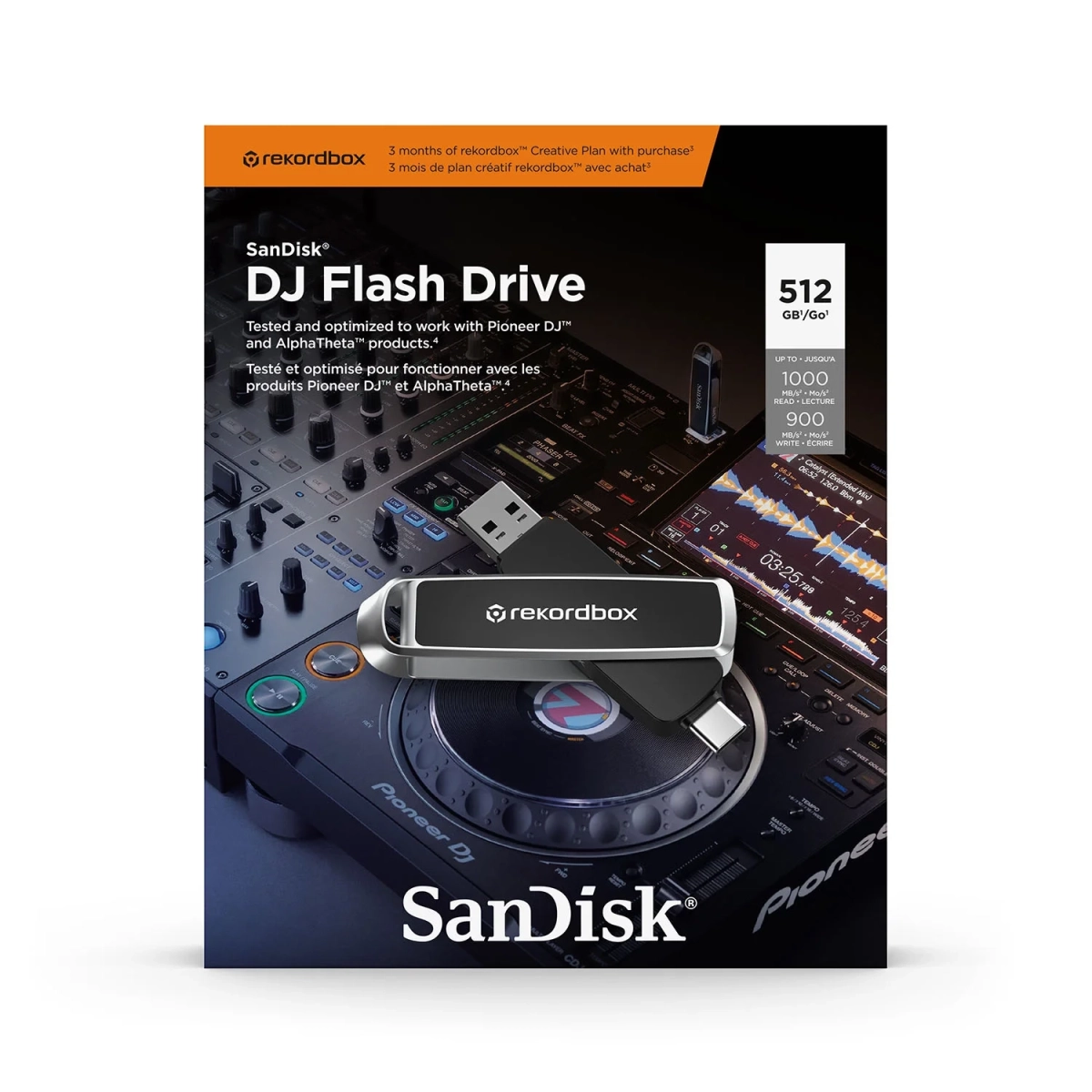 Sandisk Rekordbox 512GB High Speed Dual DJ Flash Drive