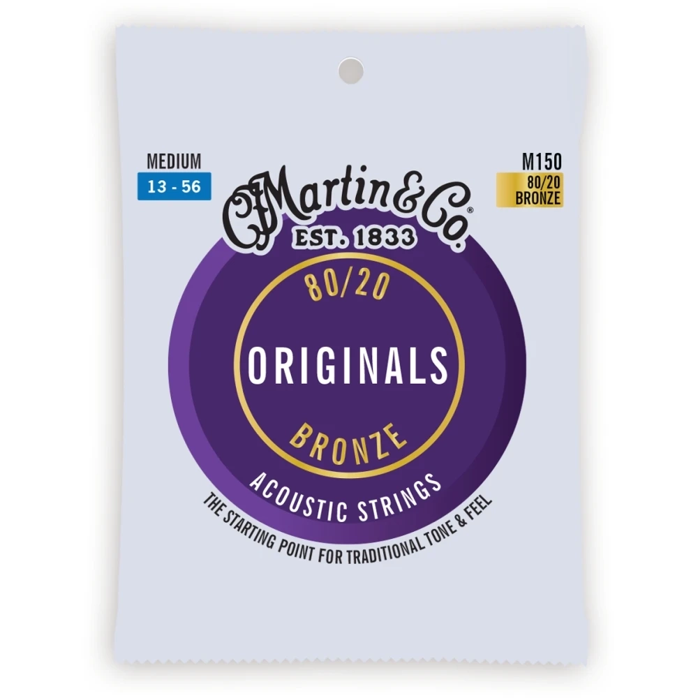 Martin Guitars M150 Originals 80/20 Bronze Guitar Stings Medium