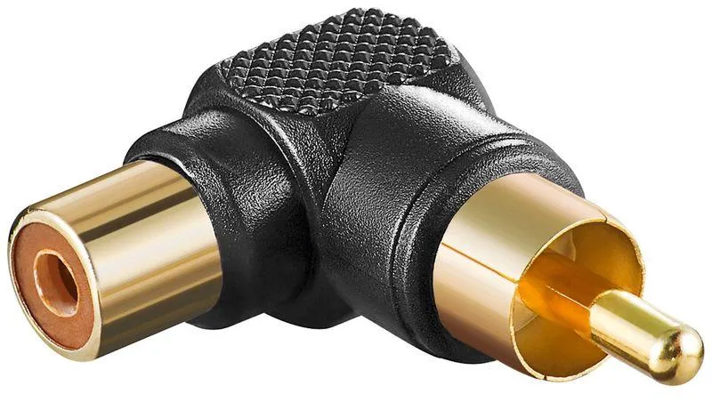 Goobay RCA Plug > Socket Adapter Angled 90° Black