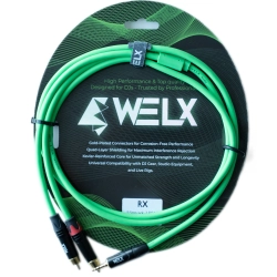 Welx 3.5mm Ma ST > 2xRCA Ma Green 1.5m