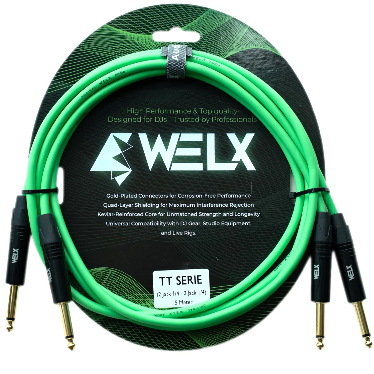Welx 2x6.3mm Ma MO > 2x6.3mm Ma MO Green 1.5m