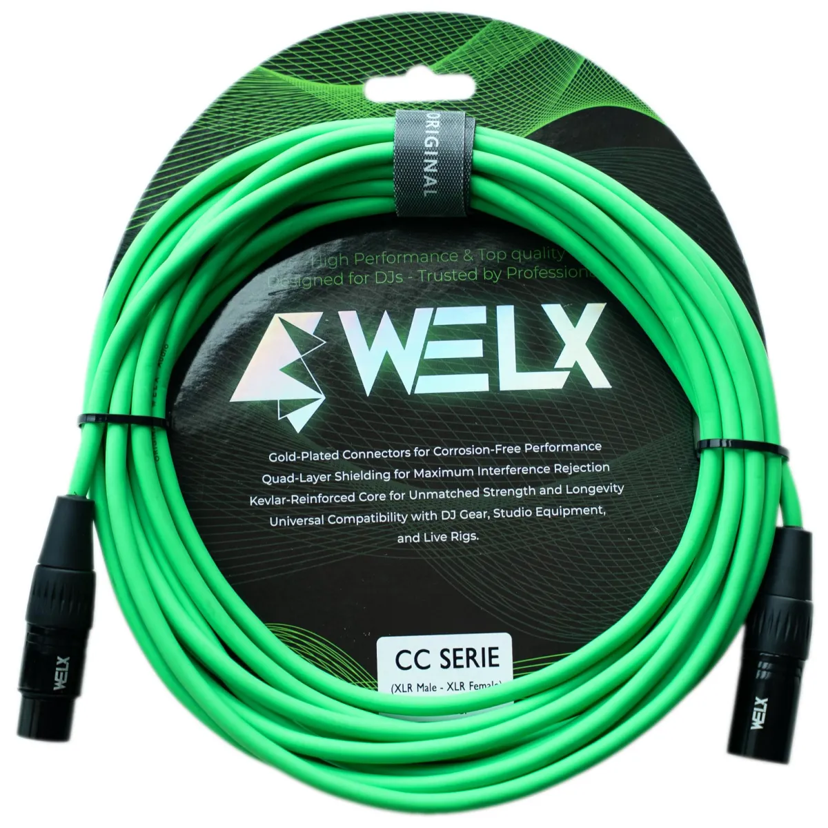 Welx 1xXLR Ma > 1xXLR Fe Green 3m
