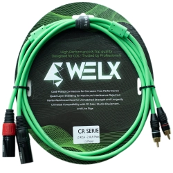 Welx 2xRCA Ma > 2xXLR Ma Green 1.5m