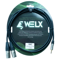 Welx 1x3.5mm Ma ST > 2xXLR Ma Blackwave 1.5m