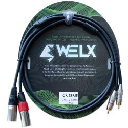 Welx 2xRCA Ma > 2xXLR Ma Blackwaves 1.5m