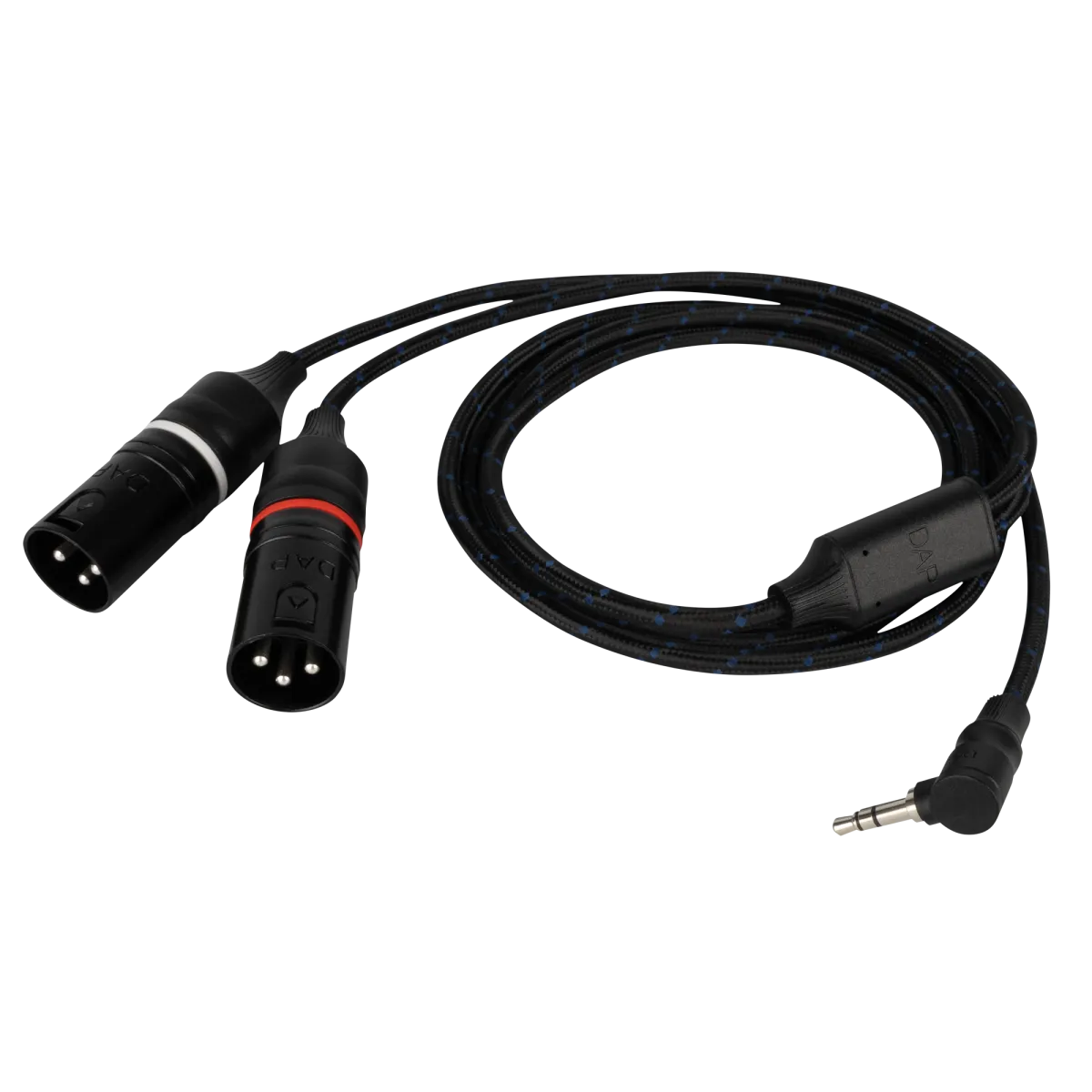 DAP Audio 3.5mm Ma ST Angled > 2 x XLR Ma 3-pin Galvanically Isolated