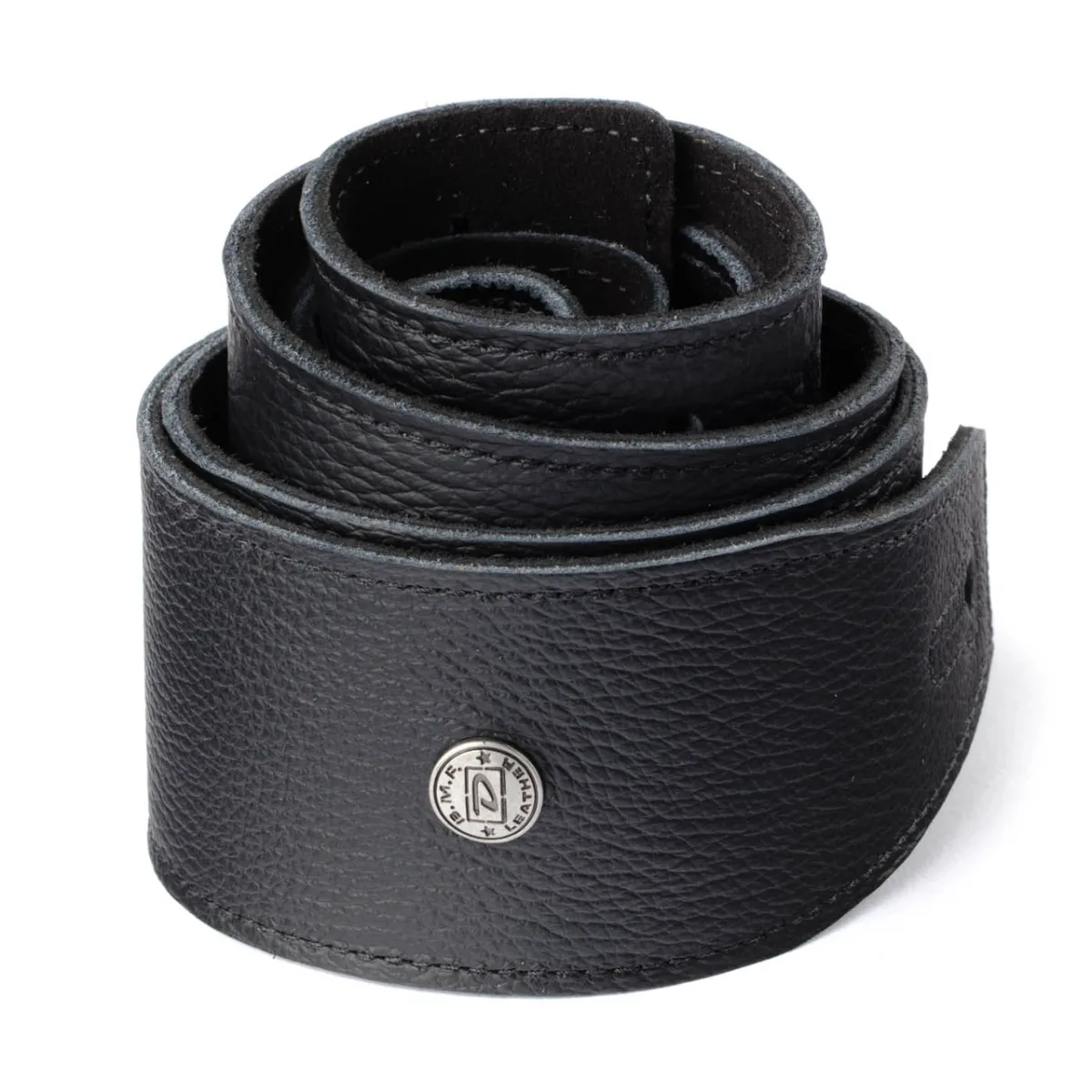 Jim Dunlop BMF08BK Black Leather Guitar Strap 64mm
