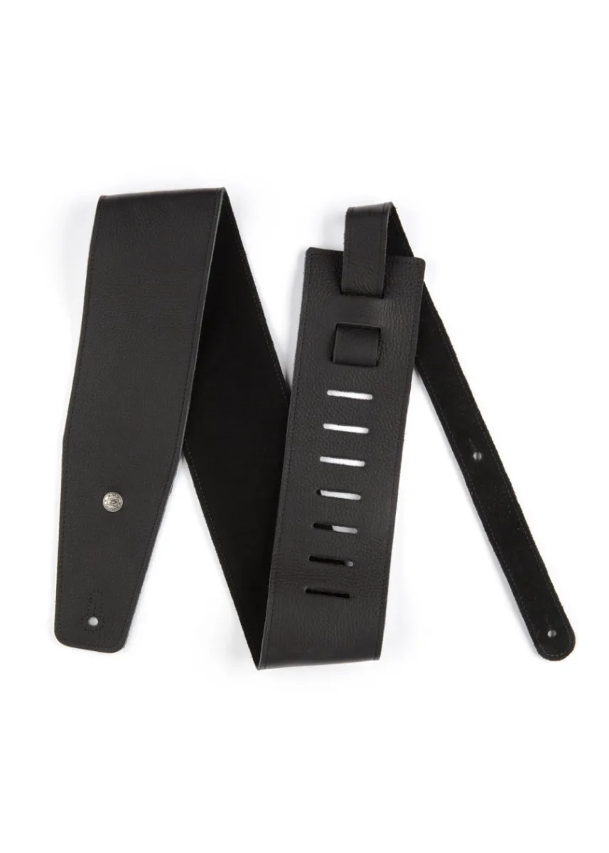 Jim Dunlop BMF10BK Black Leather Guitar Strap 89mm
