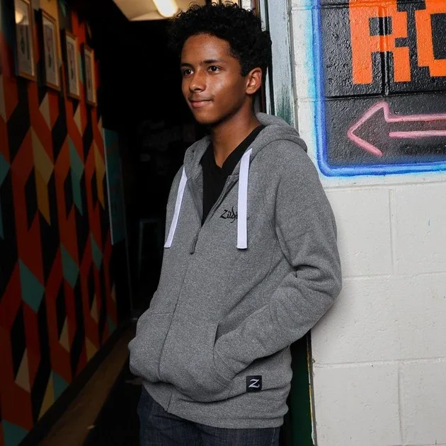 Zildjian Gray Zip-Up Hoodie Medium