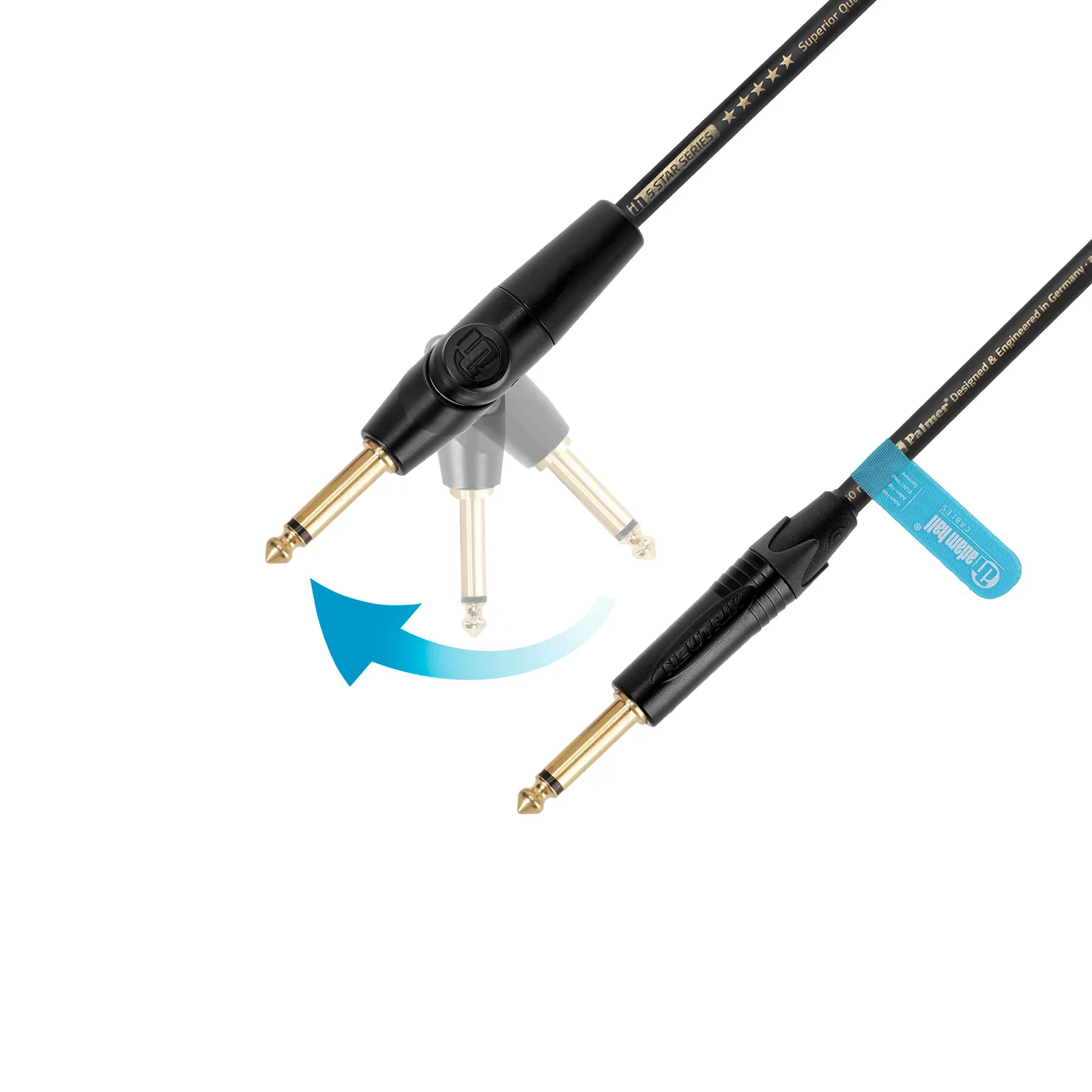 Adam Hall 6.3mm Ma MO Straight > 6.3mm Ma MO Flipjack 3m