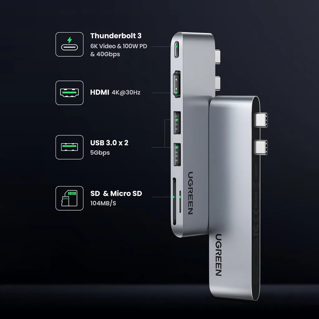 Ugreen CM380 USB-C Hub Apple MacBook Air/Pro