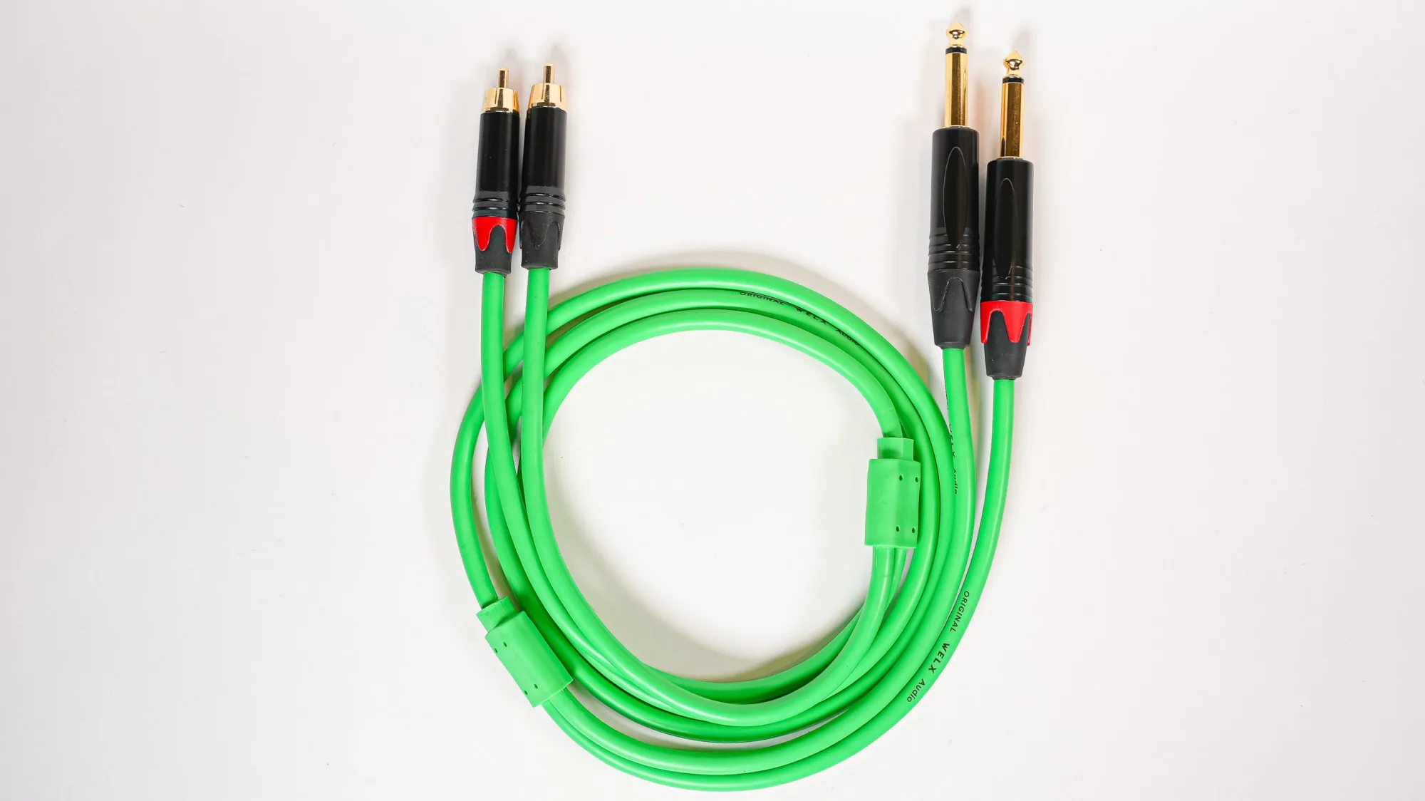 Welx 2xRCA Ma > 2x6.3mm Ma MO Green 1.5m