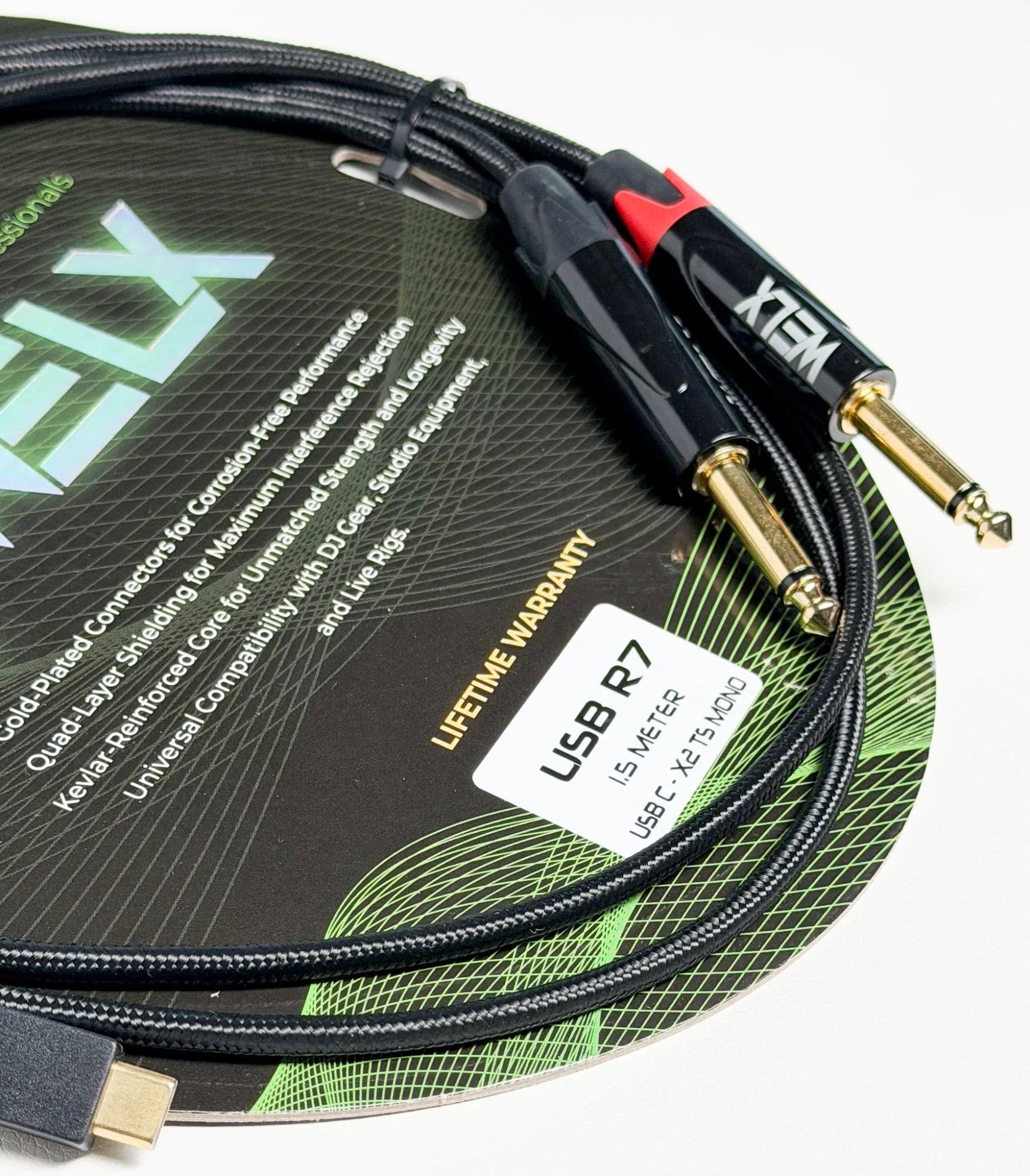 Welx USB-C Ma > 2x6.3mm Ma MO 1.5m