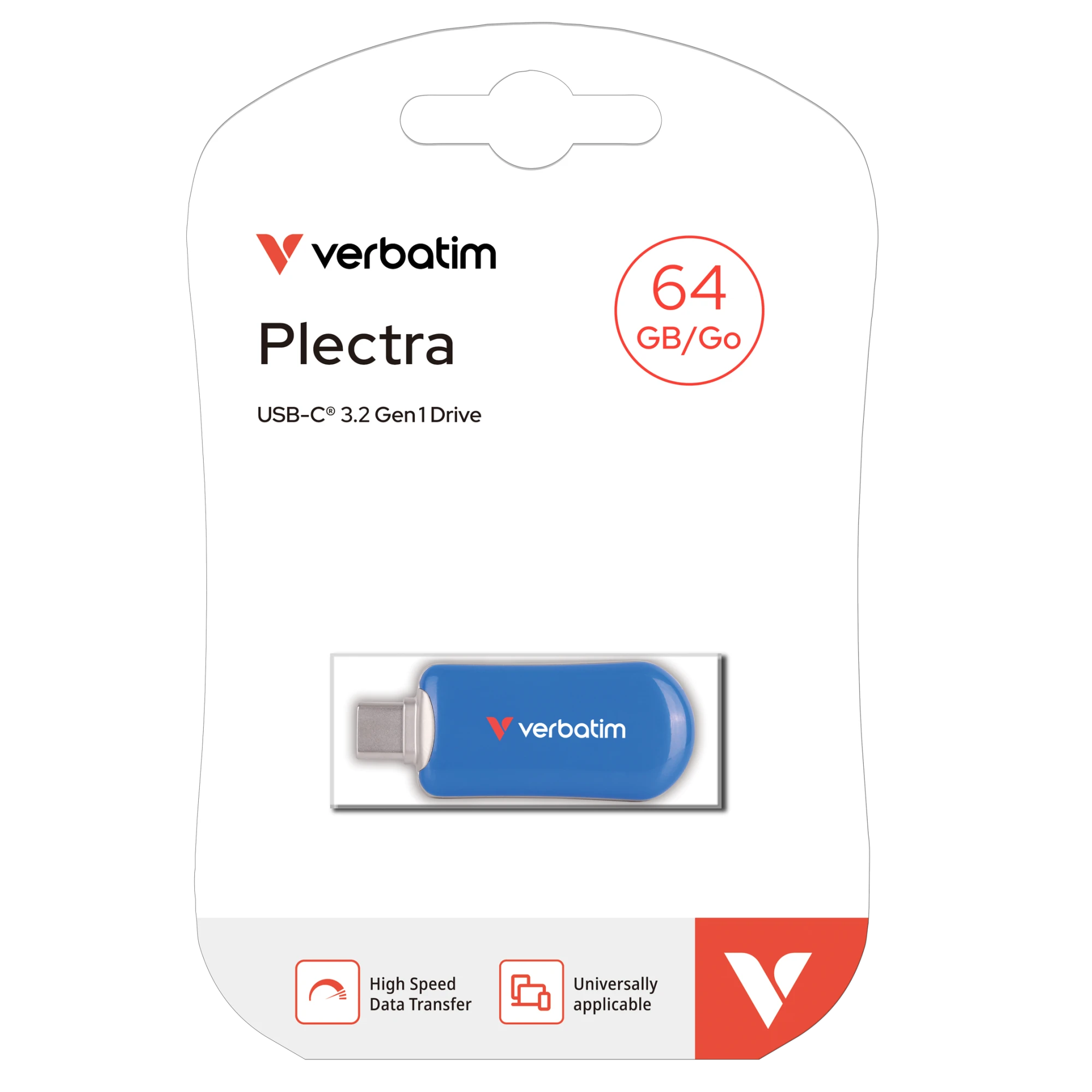 Verbatim Plectra USB-C Flash Drive Blue 64GB