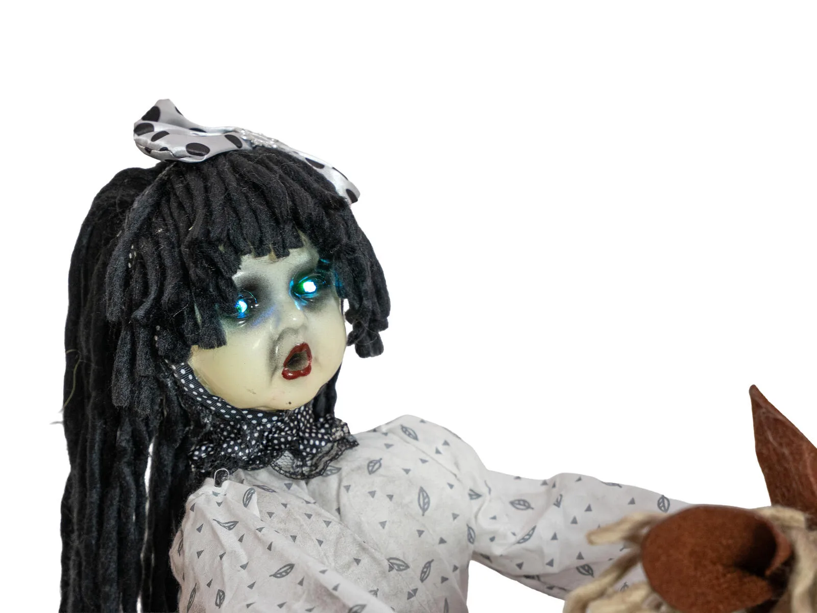 Europalms Halloween Figure Girl On Rocking Horse Animated 72cm