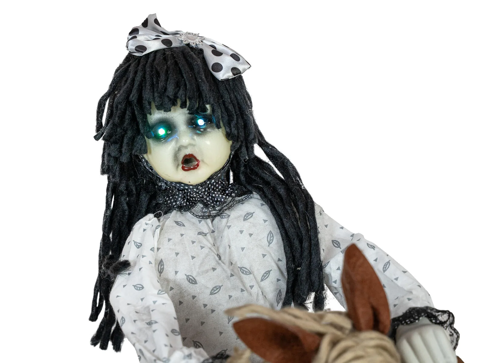 Europalms Halloween Figure Girl On Rocking Horse Animated 72cm