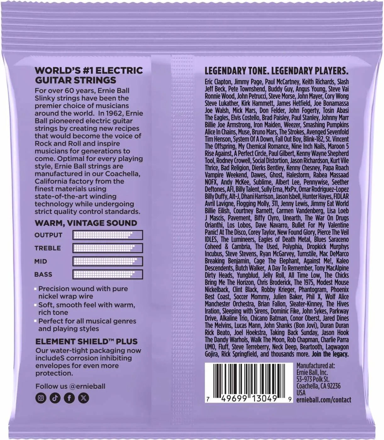 Ernie Ball 2257 Classic Ultra Slinky Pure Nickel
