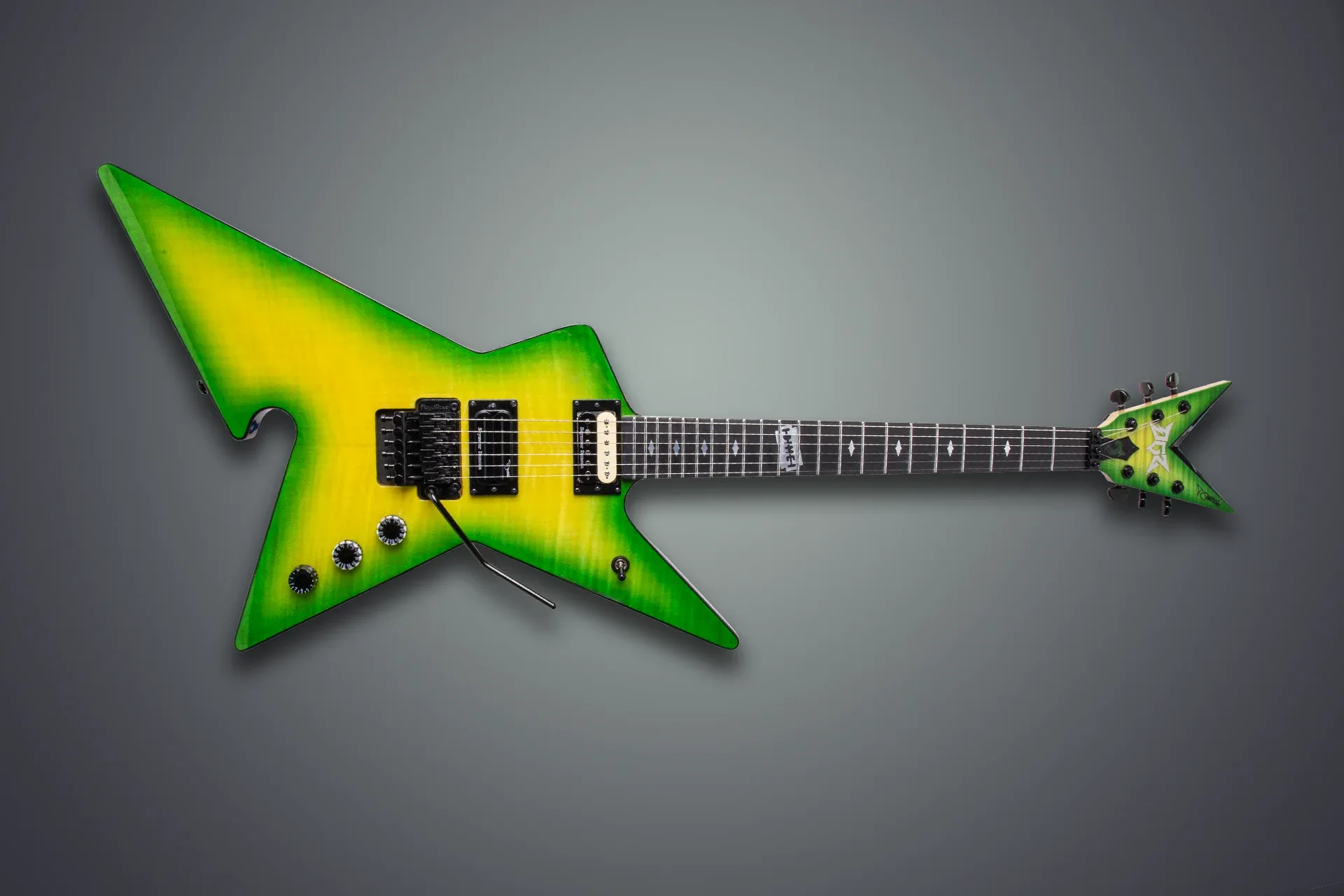 Dime Guitarz Culprit Dime Slime Green Burst Flame