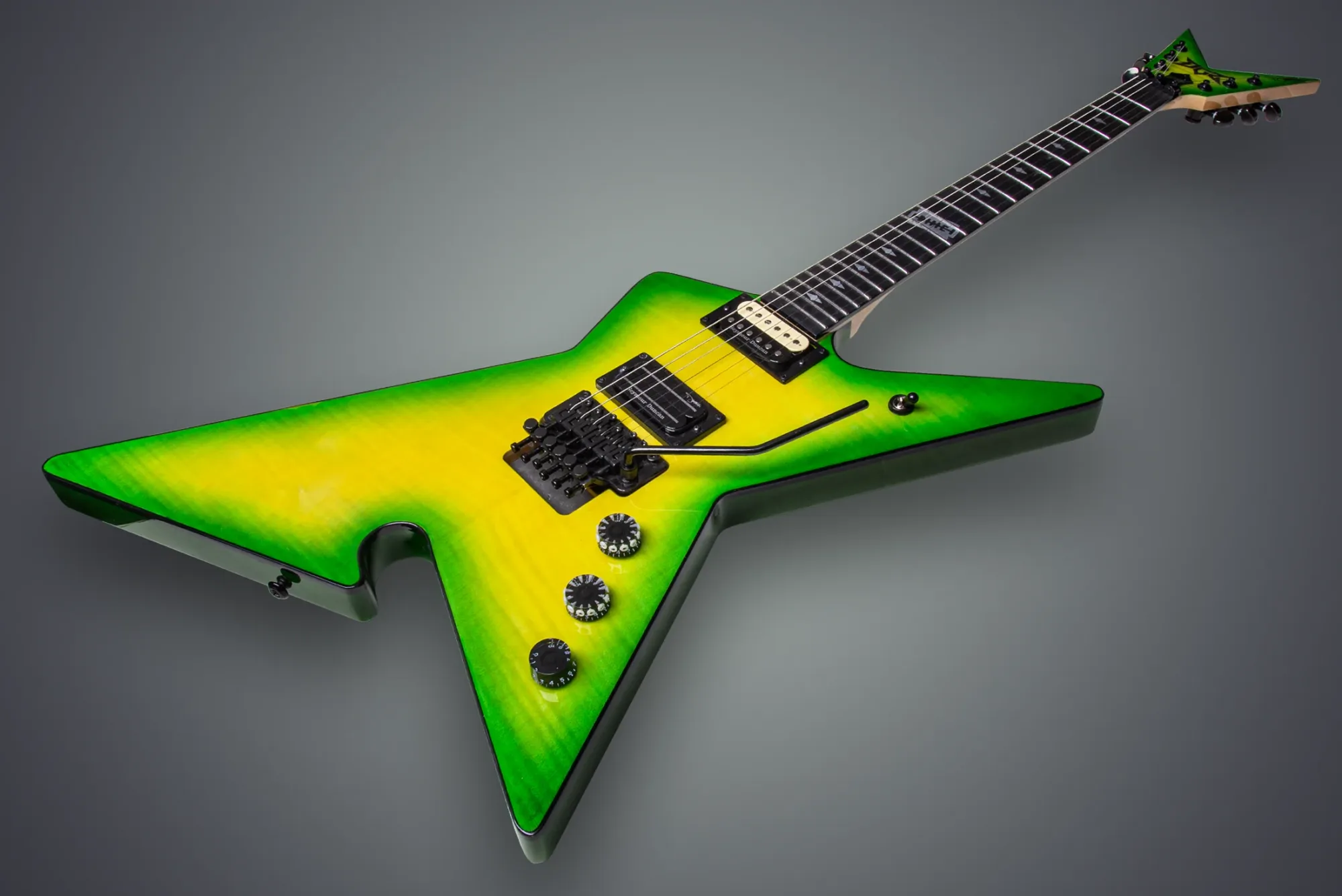 Dime Guitarz Culprit Dime Slime Green Burst Flame