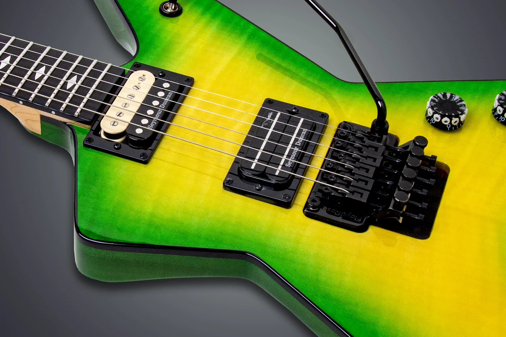 Dime Guitarz Culprit Dime Slime Green Burst Flame