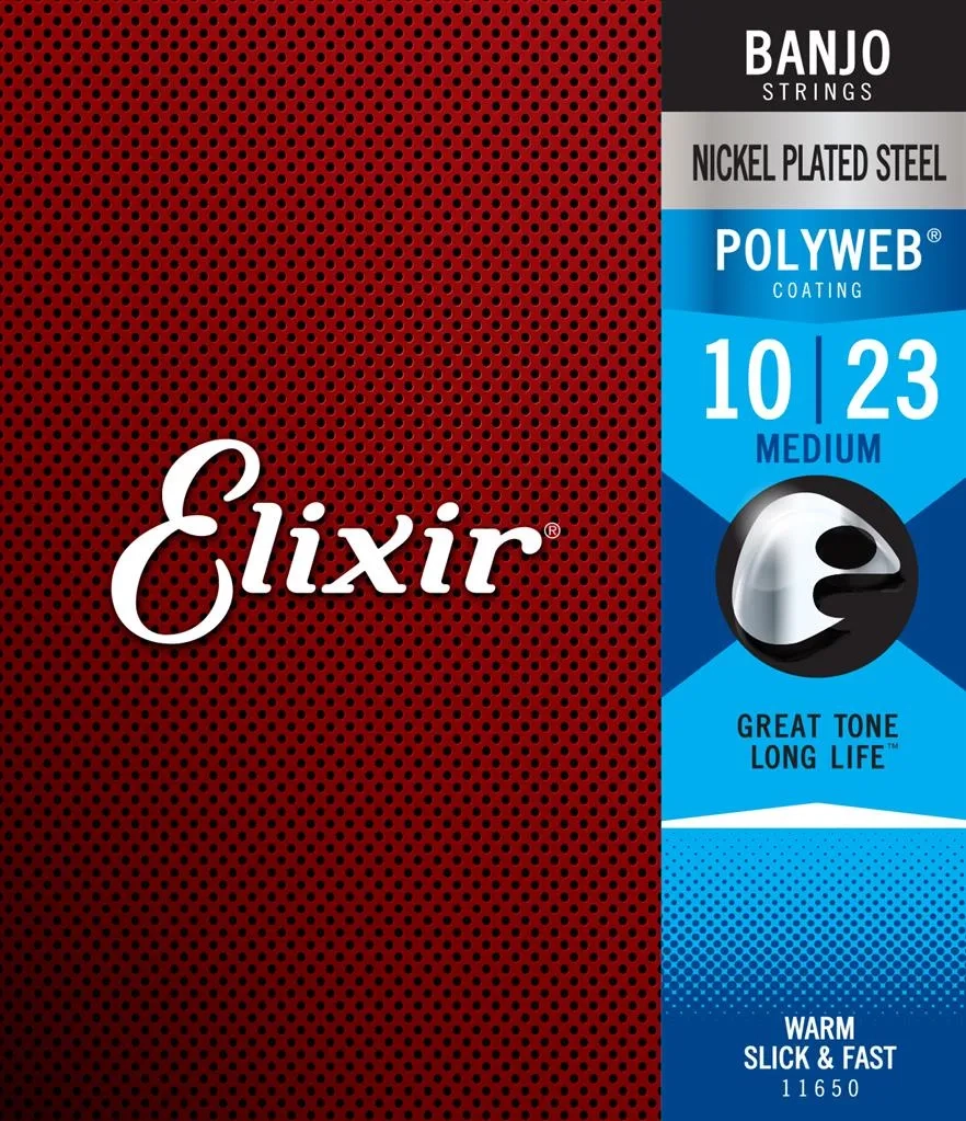 Elixir 11650 Banjo Nickel Plated Steel POLYWEB Medium 010