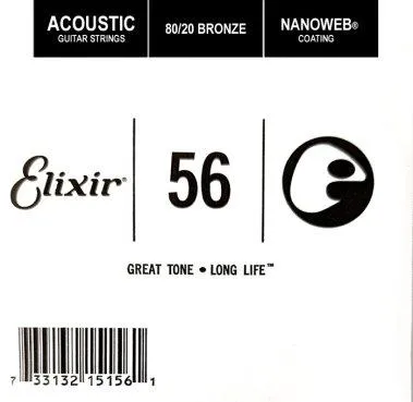 Elixir 15156 80/20 Bronze Single Acoustic Guitar NANOWEB 056
