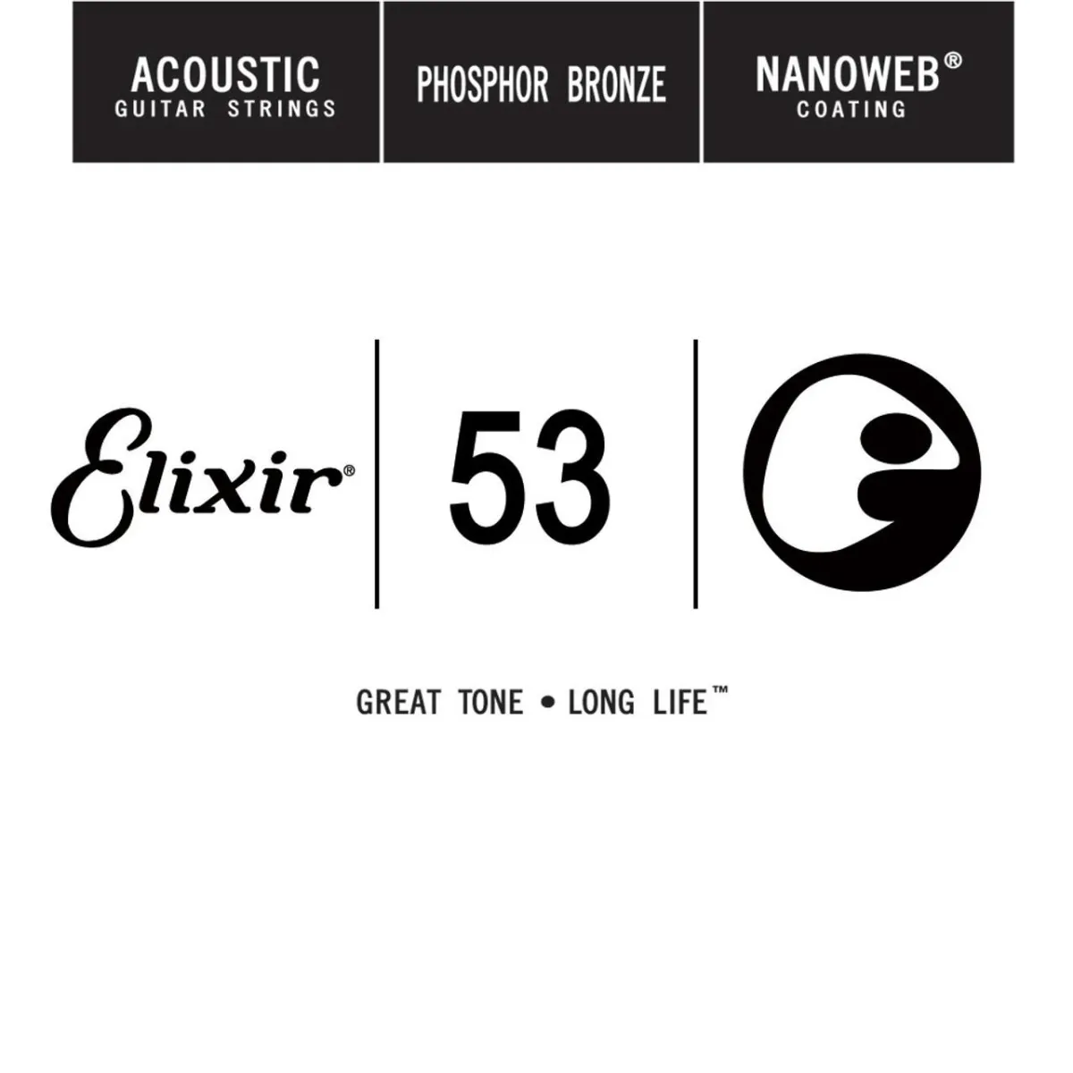 Elixir 14153 Phosphor Bronze Single Acoustic Guitar NANOWEB 053