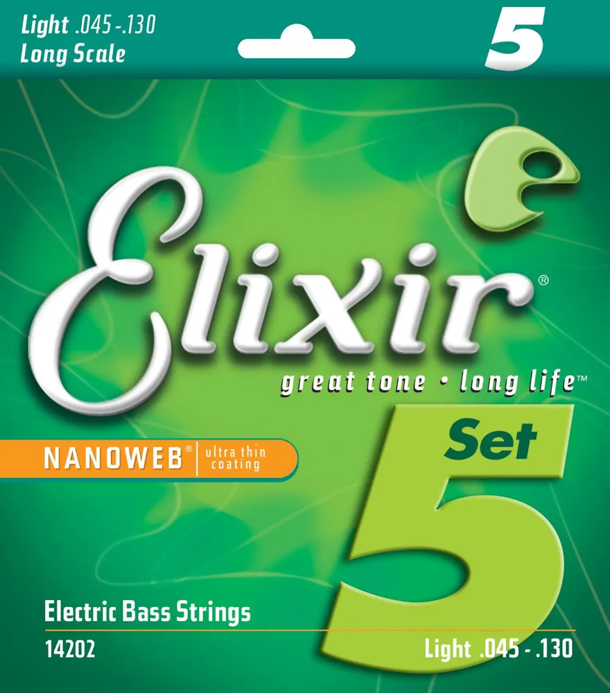 Elixir 14207 Electric Bass Nickel Plated Steel 5-String NANOWEB 045-135