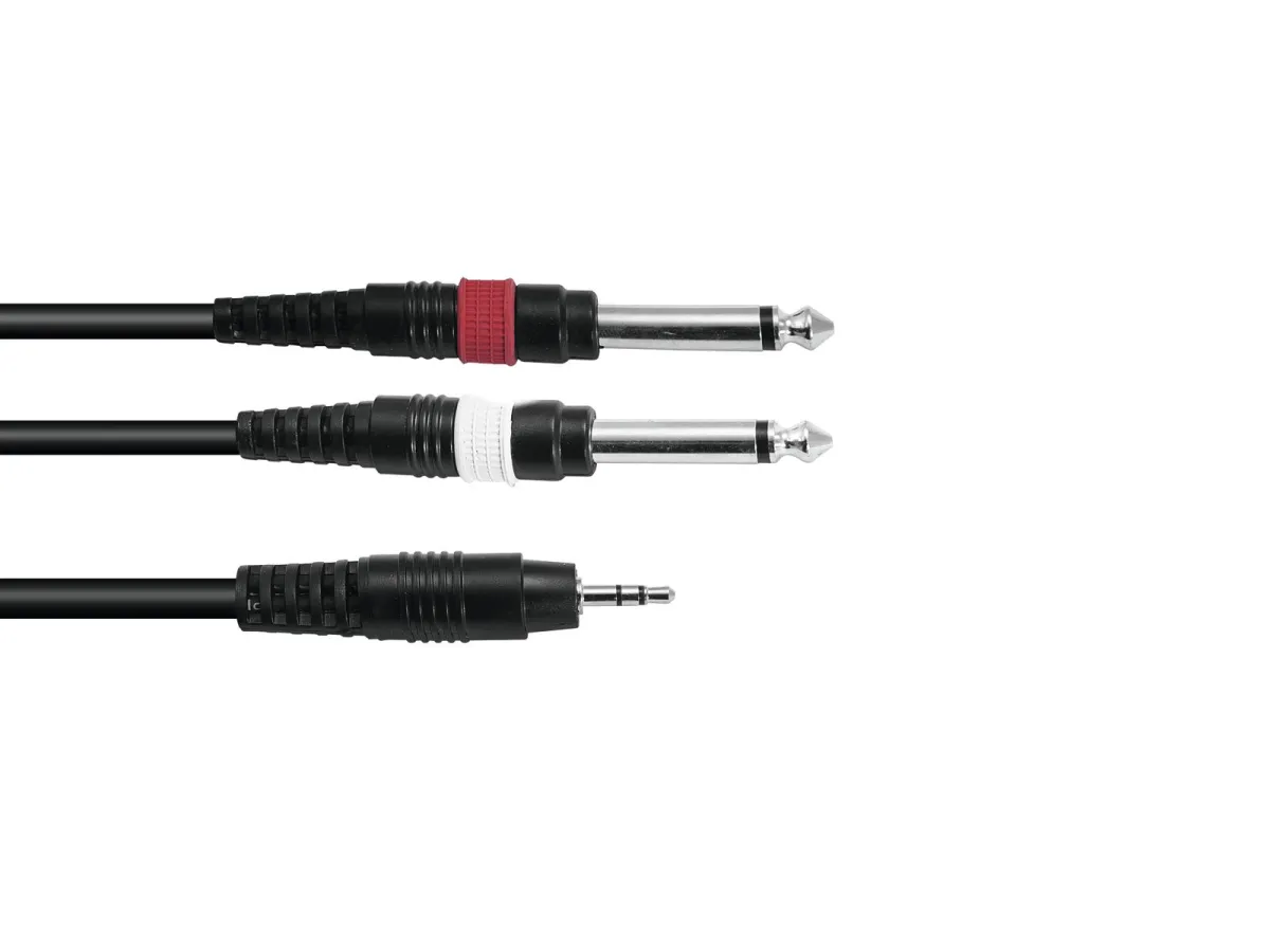 Omnitronic 1x3.5mm ST > 2x6.3mm Ma MO 6m