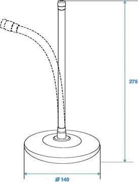 Omnitronic Mic-Table Stand 25 cm Gooseneck black