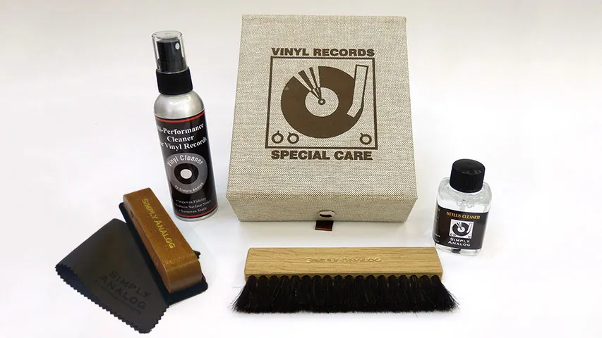 Simply Analog Vinyl Cleaning Boxset Dlx Ed. Brown Linen