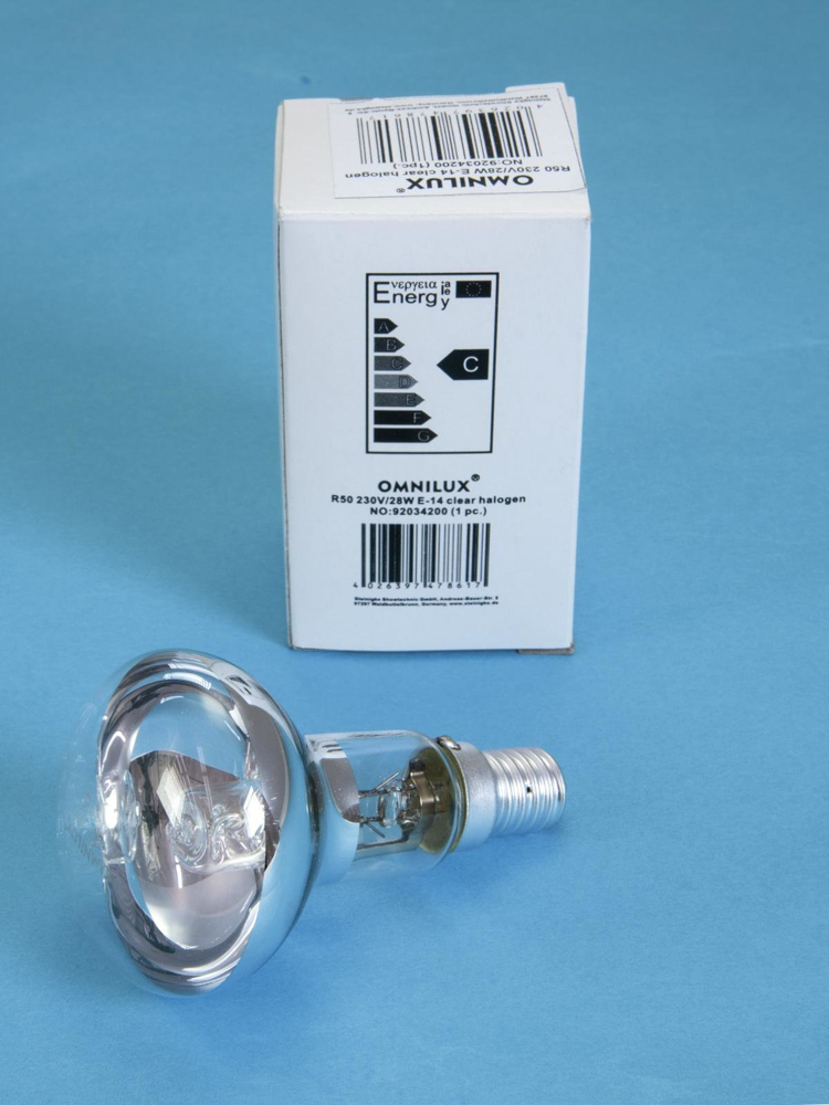 R50 230V/28W E-14 clear halogen