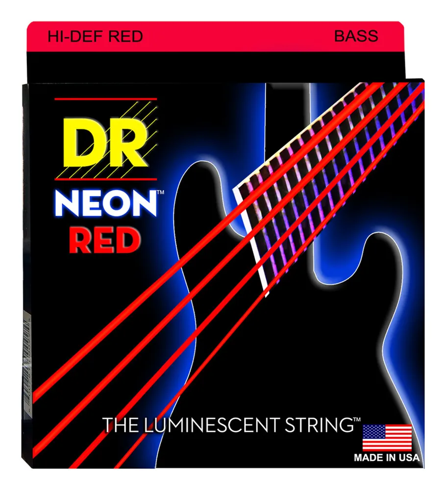 DR Strings NRB-45 Neon Red Bass Medium 045-105