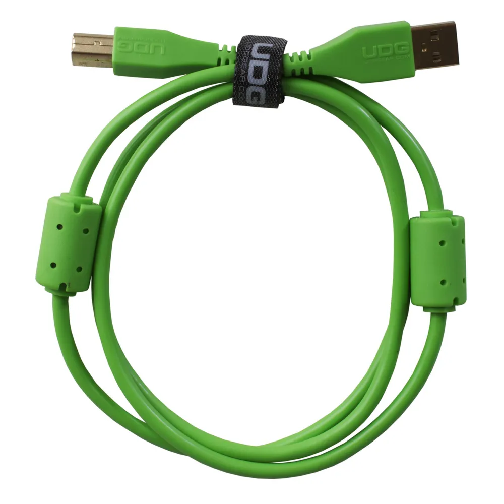 UDG USB 2.0 A-B Green Straight 1m