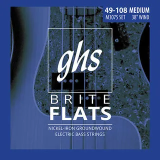 GHS M3075 Bass Brite Flatwound Medium 049-108