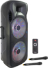 Party Light & Sound 2x15' Portable Battery LED Speaker with USB/BT/WIRELESS MIC PLS