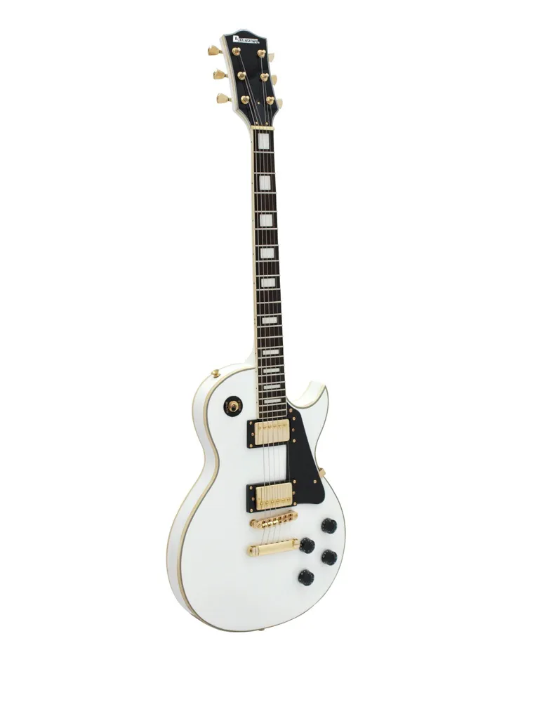 Dimavery LP-520 E-Guitar, white/gold