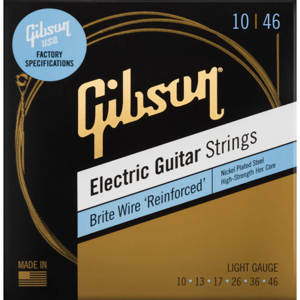 Gibson Brite Wire Reinforced Electric Guitar Strings Light