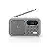 Nedis FM-radio 2.1 W Watch/alarm Grey/White