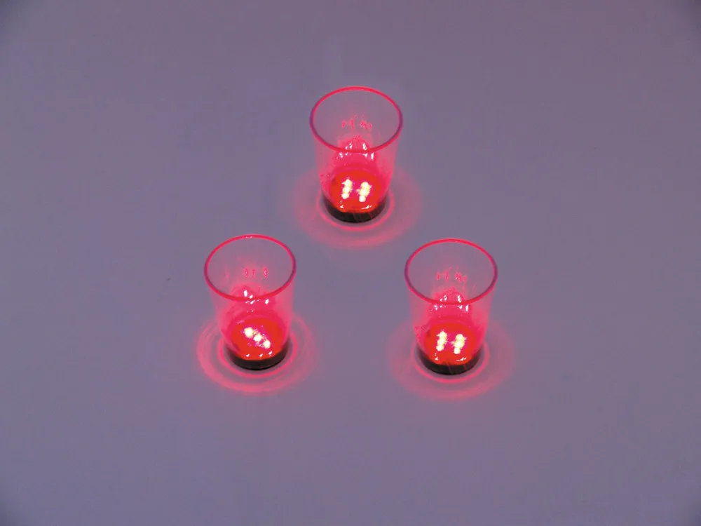 Europalms LED Glass 2oz with Dice Play, red, 3x