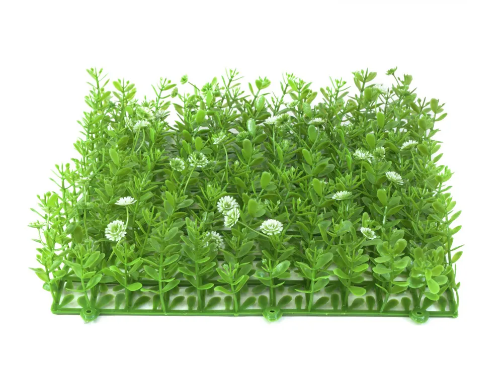 Europalms Grass mat, artificial, green-white, 25x25cm