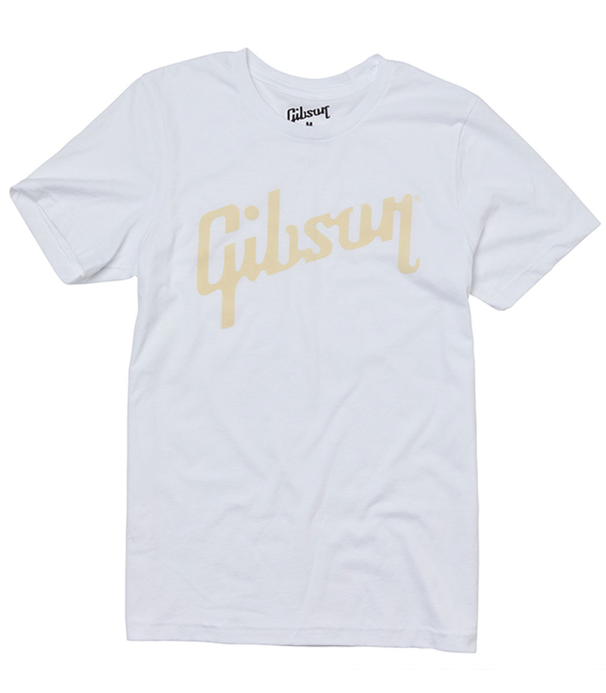 Gibson Distressed Logo Tee (White) | XS