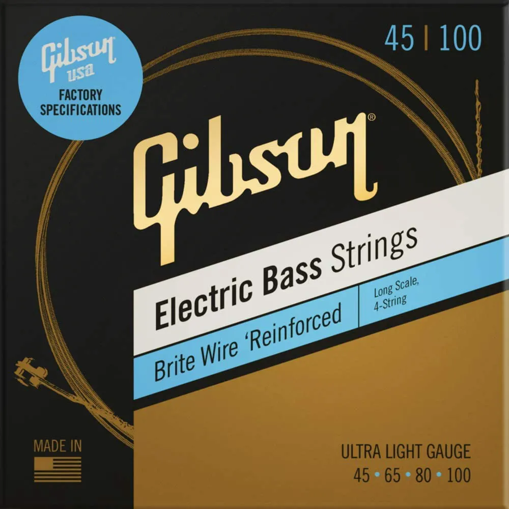 Gibson Long Scale Brite Wire Bass Strings Roundwound Light