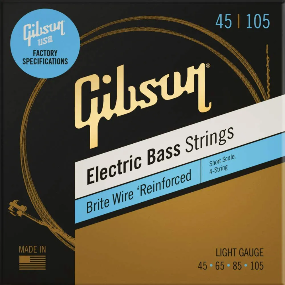 Gibson Short Scale Brite Wire Bass Strings Roundwound Light