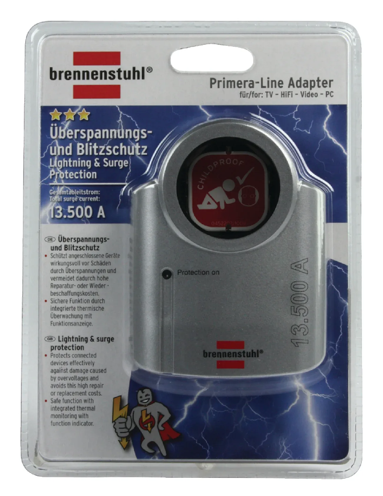 Brennenstuhl Surge Protected Extension Socket Primera-Line 1-Way Schuko Type F
